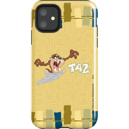 Looney Tunes Tasmanian Devil Swirl Cream iPhone 11 Impact Case