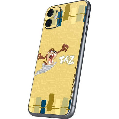 Looney Tunes Tasmanian Devil Swirl Cream iPhone 11 Skin