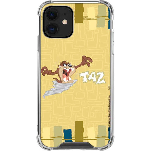 Looney Tunes Tasmanian Devil Swirl Cream iPhone 12 Mini Clear Case