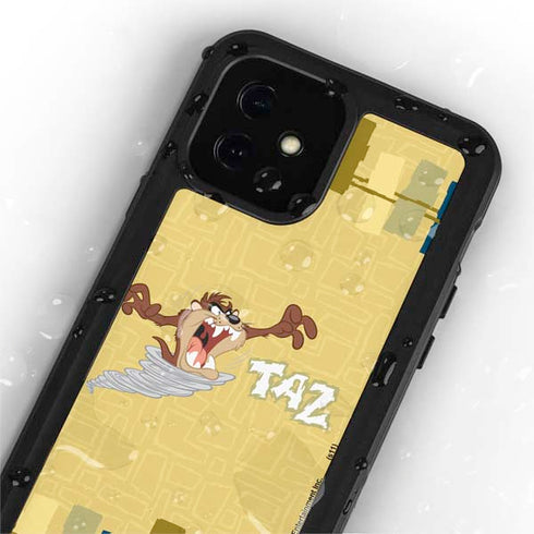 Looney Tunes Tasmanian Devil Swirl Cream iPhone 12 Mini Waterproof Case