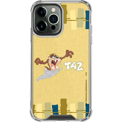 Looney Tunes Tasmanian Devil Swirl Cream iPhone 13 Pro Max Clear Case