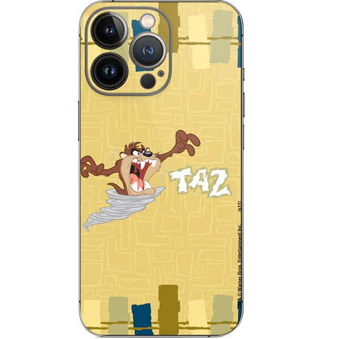 Looney Tunes Tasmanian Devil Swirl Cream iPhone 13 Pro Skin