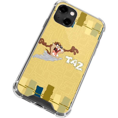 Looney Tunes Tasmanian Devil Swirl Cream iPhone 14 Clear Case