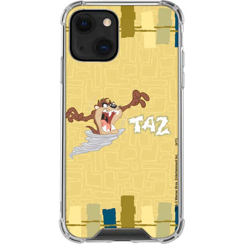 Looney Tunes Tasmanian Devil Swirl Cream iPhone 14 Plus Clear Case