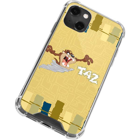 Looney Tunes Tasmanian Devil Swirl Cream iPhone 14 Plus Clear Case