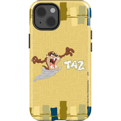 Looney Tunes Tasmanian Devil Swirl Cream iPhone 14 Impact Case