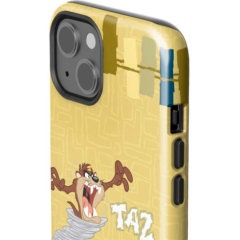 Looney Tunes Tasmanian Devil Swirl Cream iPhone 14 Impact Case