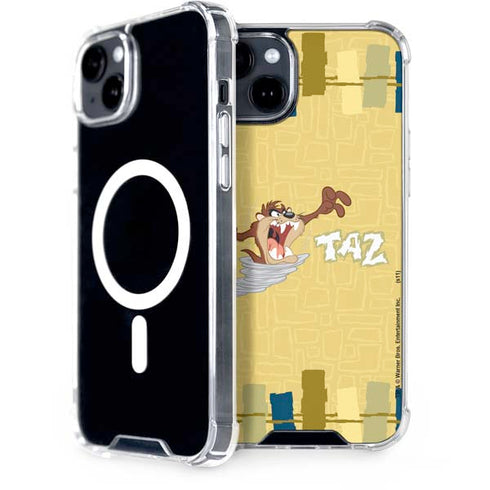 Looney Tunes Tasmanian Devil Swirl Cream iPhone 15 Plus MagSafe Case
