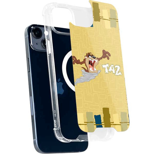 Looney Tunes Tasmanian Devil Swirl Cream iPhone 14 Plus MagSafe Case