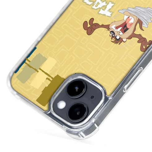 Looney Tunes Tasmanian Devil Swirl Cream iPhone 15 Plus MagSafe Case