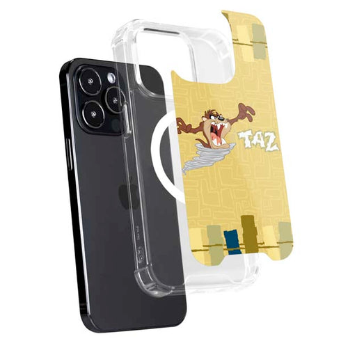 Looney Tunes Tasmanian Devil Swirl Cream iPhone 14 Pro MagSafe Case