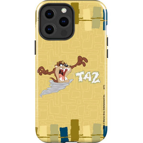 Looney Tunes Tasmanian Devil Swirl Cream iPhone 15 Pro Max Impact Case