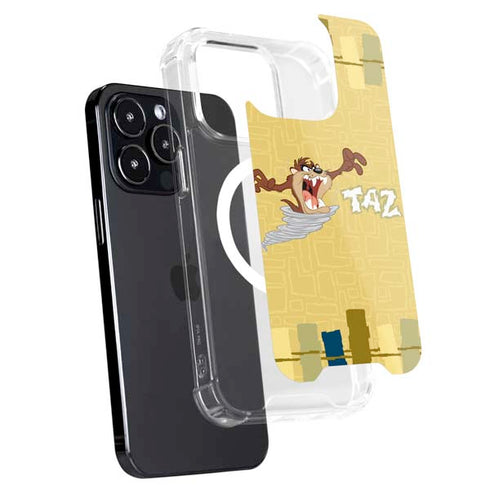 Looney Tunes Tasmanian Devil Swirl Cream iPhone 14 Pro Max MagSafe Case