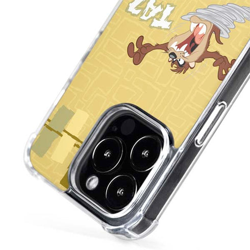 Looney Tunes Tasmanian Devil Swirl Cream iPhone 15 Pro Max MagSafe Case