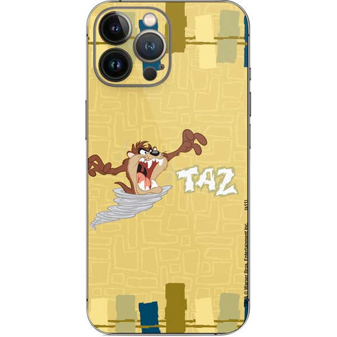 Looney Tunes Tasmanian Devil Swirl Cream iPhone 14 Pro Max Skin