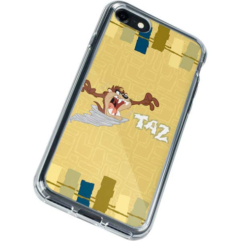 Looney Tunes Tasmanian Devil Swirl Cream iPhone SE (2nd & 3rd Gen) Clear Case