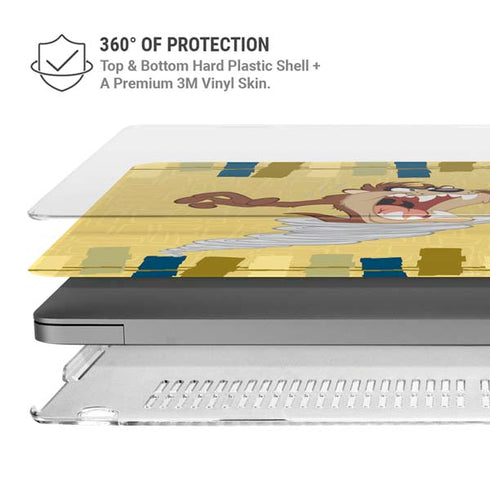 Looney Tunes Tasmanian Devil Swirl Cream MacBook Pro 16in (2021-25) Case plus Skin