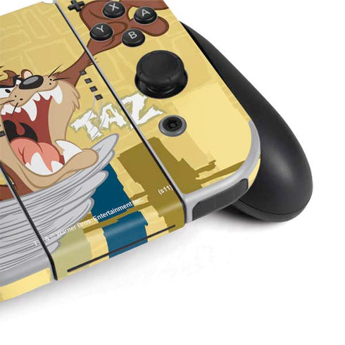 Looney Tunes Tasmanian Devil Swirl Cream Nintendo Switch OLED (2021) Skin