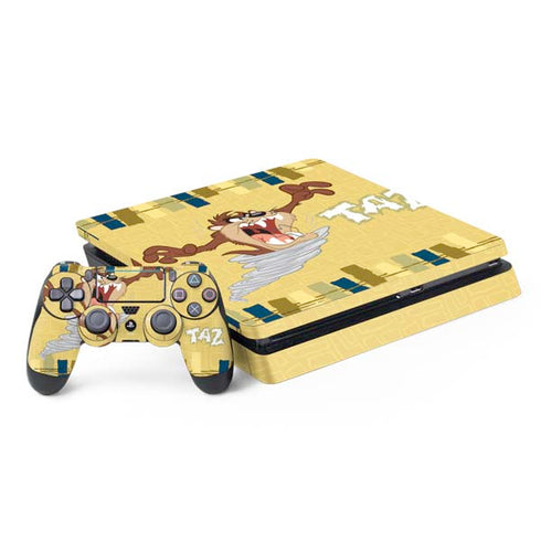 Looney Tunes Tasmanian Devil Swirl Cream PS4 Slim Bundle Skin
