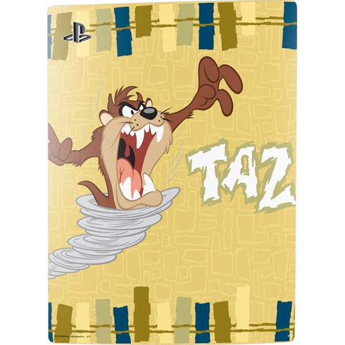 Looney Tunes Tasmanian Devil Swirl Cream PS5 Digital Edition Console Skin