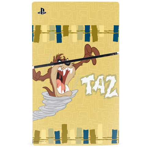 Looney Tunes Tasmanian Devil Swirl Cream PS5 Slim Disk Bundle Skin
