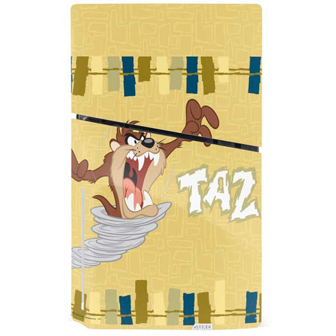 Looney Tunes Tasmanian Devil Swirl Cream PS5 Slim Disk Bundle Skin