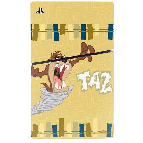 Looney Tunes Tasmanian Devil Swirl Cream PS5 Slim Digital Edition Bundle Skin