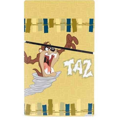 Looney Tunes Tasmanian Devil Swirl Cream PS5 Slim Digital Edition Console Skin