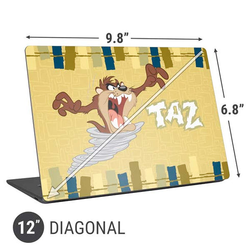 Looney Tunes Tasmanian Devil Swirl Cream Universal Laptop 12in (9.8 x 6.8in) Skin