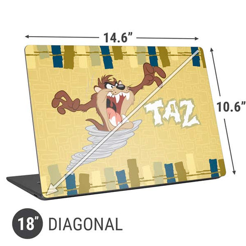 Looney Tunes Tasmanian Devil Swirl Cream Universal Laptop 18in (14.6 x 10.6in) Skin