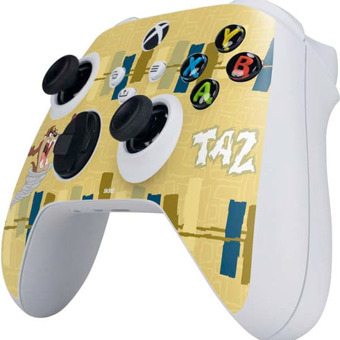 Looney Tunes Tasmanian Devil Swirl Cream Xbox Series S Controller Skin