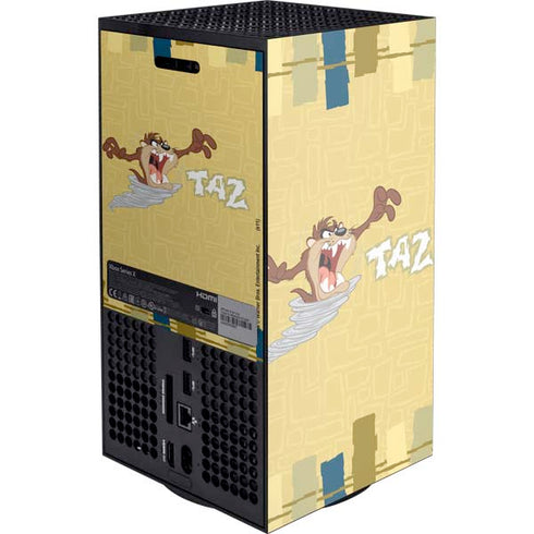 Looney Tunes Tasmanian Devil Swirl Cream Xbox Series X Console Skin