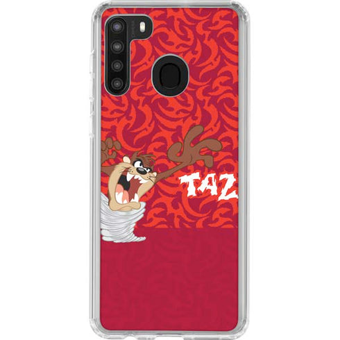 Looney Tunes Tasmanian Devil Swirl Galaxy A21 Clear Case