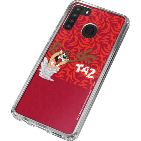Looney Tunes Tasmanian Devil Swirl Galaxy A21 Clear Case