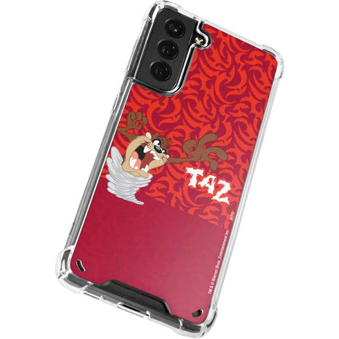 Looney Tunes Tasmanian Devil Swirl Galaxy S21 5G Clear Case