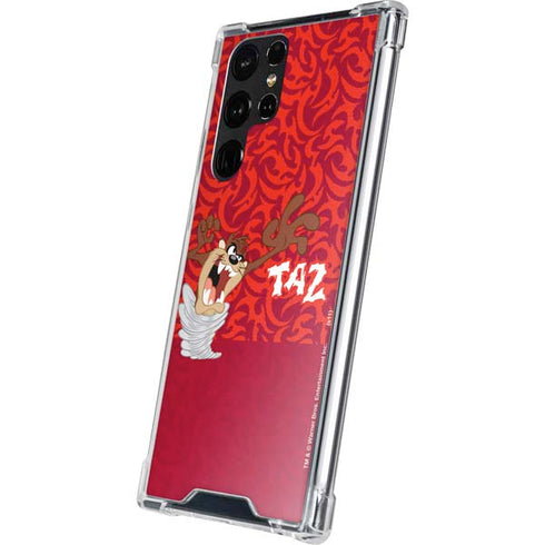Looney Tunes Tasmanian Devil Swirl Galaxy S22 Ultra Clear Case