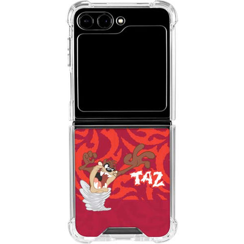 Looney Tunes Tasmanian Devil Swirl Galaxy Z Flip5 5G Clear Case