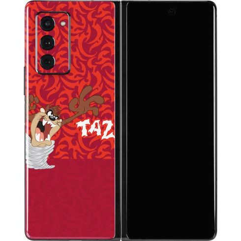 Looney Tunes Tasmanian Devil Swirl Galaxy Z Fold2 5G Skin