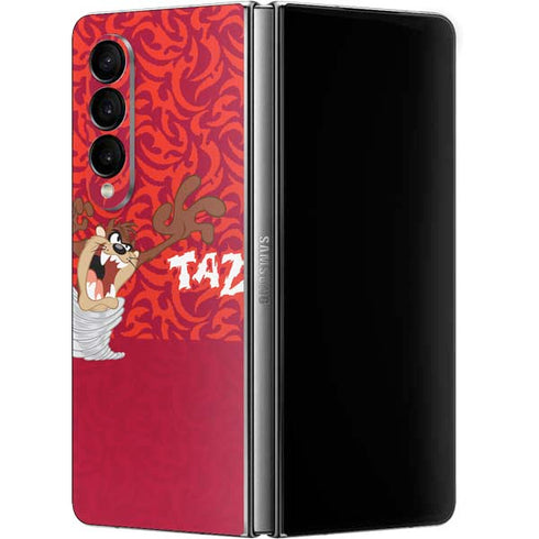 Looney Tunes Tasmanian Devil Swirl Galaxy Z Fold4 5G Skin