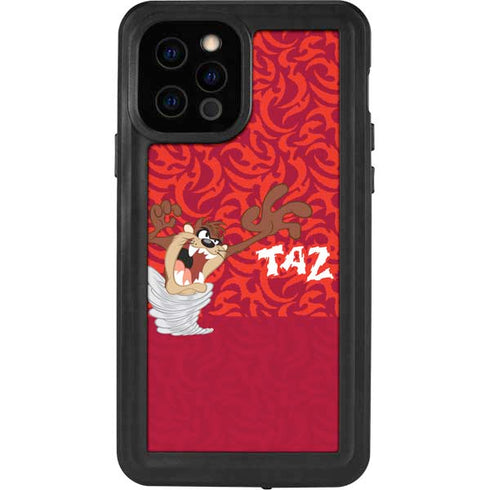 Looney Tunes Tasmanian Devil Swirl iPhone 12 Pro Waterproof Case