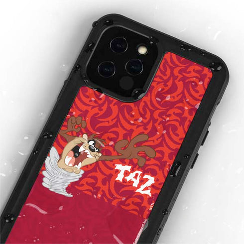 Looney Tunes Tasmanian Devil Swirl iPhone 12 Pro Waterproof Case