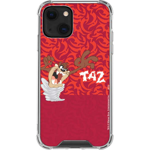 Looney Tunes Tasmanian Devil Swirl iPhone 14 Plus Clear Case