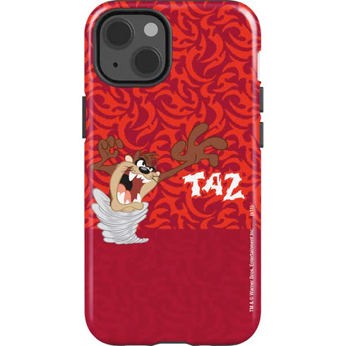 Looney Tunes Tasmanian Devil Swirl iPhone 15 Impact Case