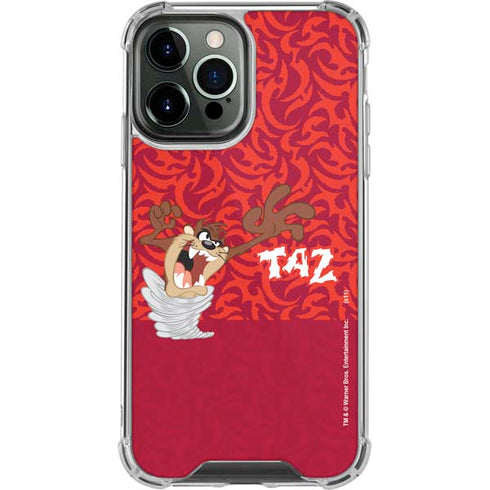 Looney Tunes Tasmanian Devil Swirl iPhone 14 Pro Max Clear Case