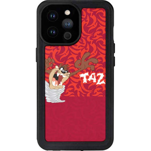 Looney Tunes Tasmanian Devil Swirl iPhone 14 Pro Max Waterproof Case