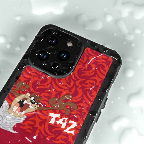 Looney Tunes Tasmanian Devil Swirl iPhone 14 Pro Max Waterproof Case