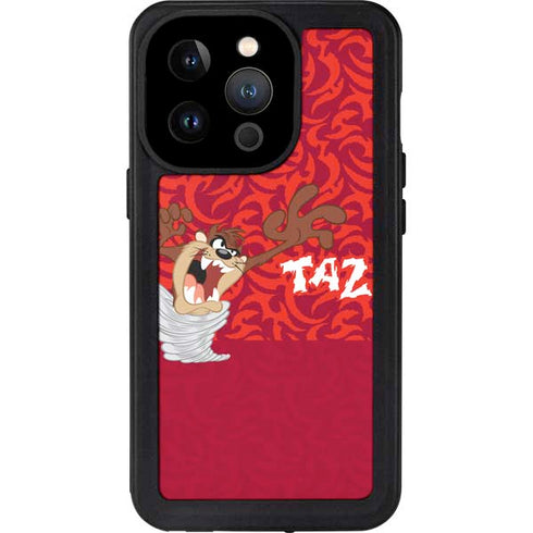 Looney Tunes Tasmanian Devil Swirl iPhone 14 Pro Waterproof Case