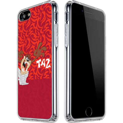 Looney Tunes Tasmanian Devil Swirl iPhone SE (2nd & 3rd Gen) Clear Case