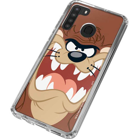 Looney Tunes Tasmanian Devil Up Close Galaxy A21 Clear Case