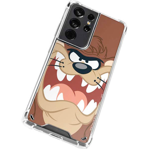 Looney Tunes Tasmanian Devil Up Close Galaxy S21 Ultra 5G Clear Case